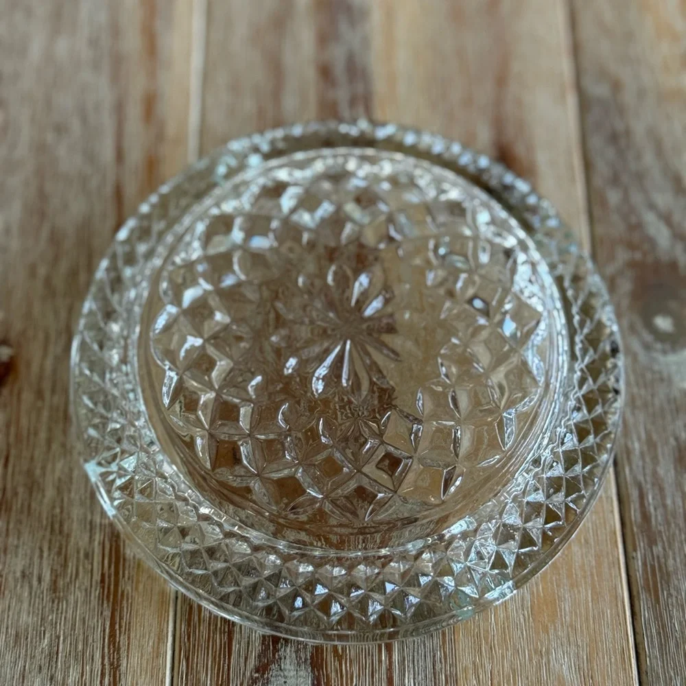 Vintage Ashtray Clear Glass 5”